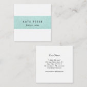 Eleganter stilvoller moderner türkisfarbener Linen Quadratische Visitenkarte (Vorne/Hinten)