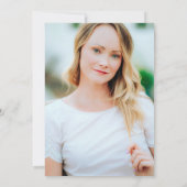 Eleganter stilvoller Navy Foto Abschluss Einladung (Rückseite)