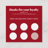 Eleganter stilvoller Old White Cherry Red Salon Treuekarte (Rückseite)