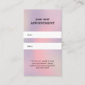 Eleganter stilvoller Pastel Beauty Salon Terminkarte (Vorderseite)