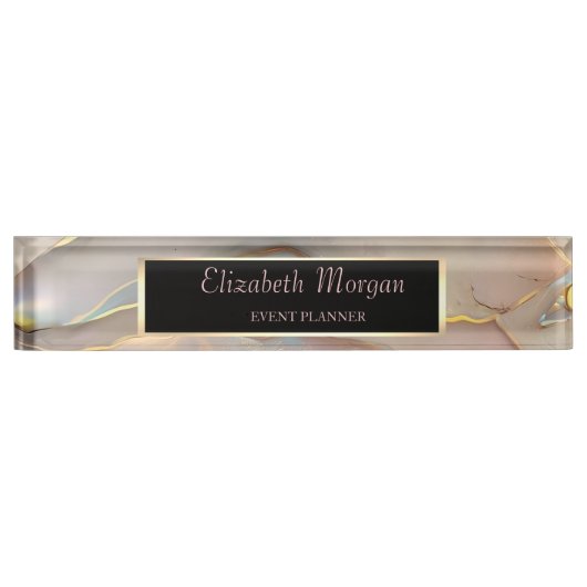 Eleganter stilvoller Rahmen Opal Namensplakette (Vorderseite)
