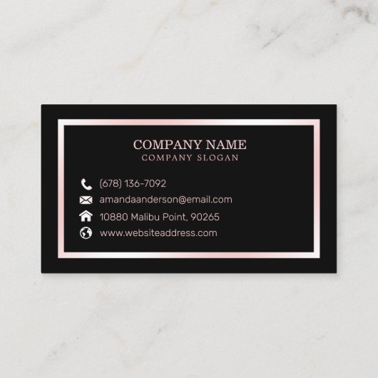 Eleganter stilvoller Rosa Glitzer Sparkle Business Visitenkarte (Rückseite)