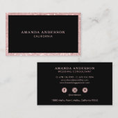 Eleganter stilvoller Rosa Glitzer Sparkle Business Visitenkarte (Vorne/Hinten)
