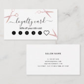 Eleganter, stilvoller Rose-Goldschere Treuekarte (Vorne/Hinten)