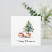Eleganter stilvoller Rustikaler Weihnachtsbaum Feiertagskarte (Stehend Vorderseite)