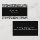 Eleganter, stilvoller, schwarzer, silberner Glitze Visitenkarte (Vorne/Hinten)