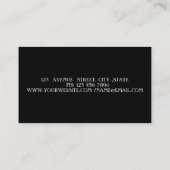 Eleganter, stilvoller, schwarzer, silberner Glitze Visitenkarte (Rückseite)