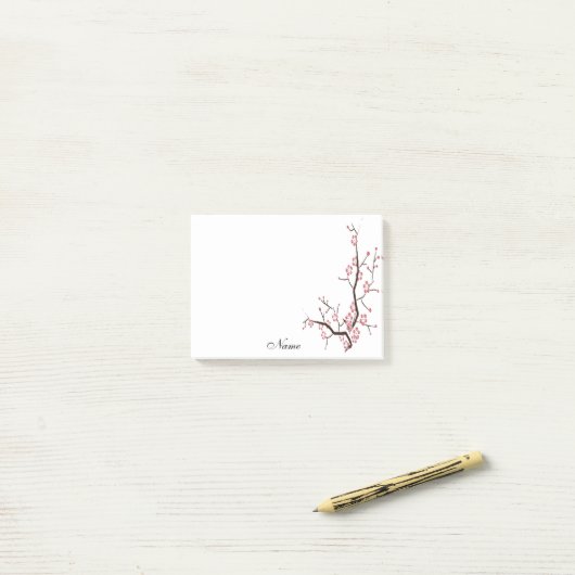 Eleganter Stilzweig personalisiert Post-it Klebezettel (Auf Schreibtisch)