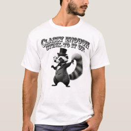 Eleganter Stinktier mit Zylinder Lustig Schwarz-We T-Shirt