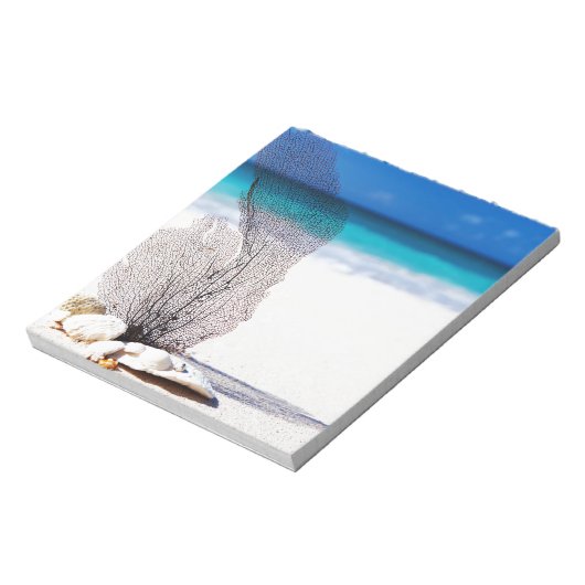 Eleganter Strand an der Küste Muscheln Notizblock (Rotiert)