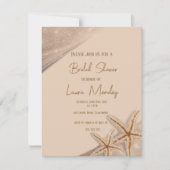 eleganter Strand Boho Bridal Dusche Einladung (Vorderseite)