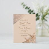 eleganter Strand Boho Bridal Dusche Einladung (Stehend Vorderseite)