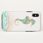 Eleganter Strand-botanisches Seepferd Case-Mate iPhone Hülle (Rückseite (Horizontal))