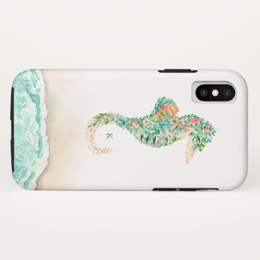 Eleganter Strand-botanisches Seepferd Case-Mate iPhone Hülle (Rückseite (Horizontal))