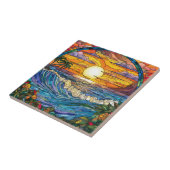 eleganter Strand durch das Fenster Fliese (Seite)