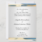 Eleganter Strand Hochzeit Einladung Rote Herzen (Rückseite)