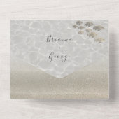 Eleganter Strand Hochzeit in einer Einladung (Rückseite)