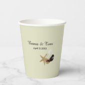 Eleganter Strand Hochzeit Küste Ziel Pappbecher (Vorderseite)