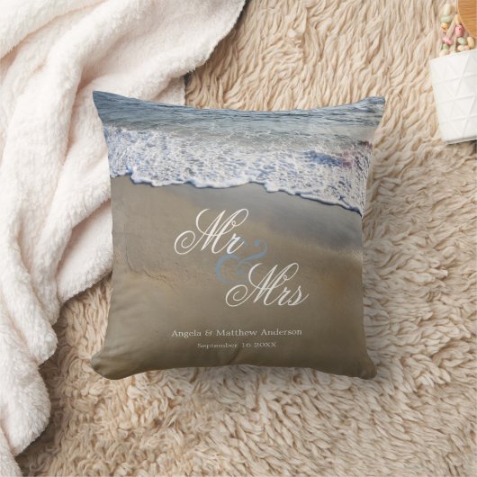 Eleganter Strand Hochzeit oder Jubiläum Kissen (Decke)