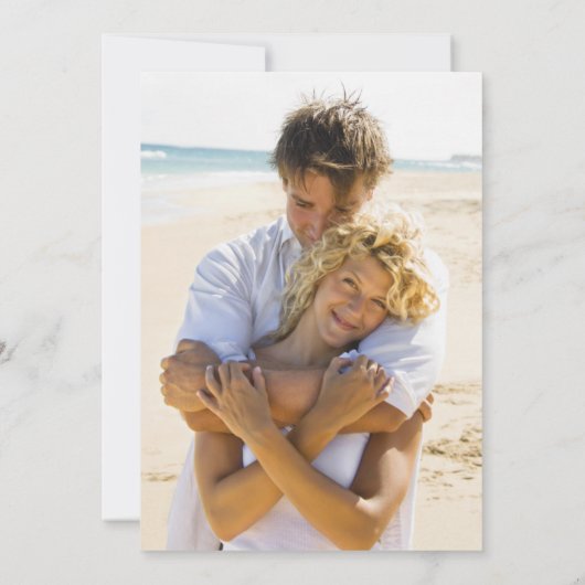 Eleganter Strand Hochzeit Save The Date (Rückseite)