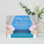 Eleganter Strand Hochzeitsdetails Einladung (Stehend Vorderseite)