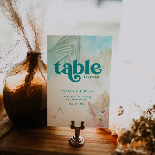 Eleganter Strand | Personalisierte Hochzeit von Dü Tischnummer