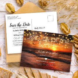 Eleganter Strand-Sommer Save the Date Wedding Postkarte