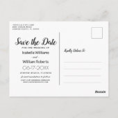 Eleganter Strand-Sommer Save the Date Wedding Postkarte (Rückseite)
