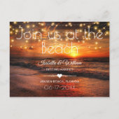 Eleganter Strand-Sommer Save the Date Wedding Postkarte (Vorderseite)