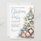 Eleganter Strand Weihnachten Einladung (Vorderseite)
