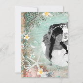 Eleganter Strandseeufel & Perlen Sweet 16 Foto Einladung (Rückseite)