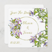 Eleganter Strauß von Aquarellsäulen Einladung (Vorne/Hinten)