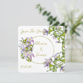 Eleganter Strauß von Aquarellsäulen Einladung (Stehend Vorderseite)