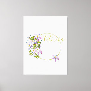 Eleganter Strauß von Aquarellsäulen Leinwanddruck
