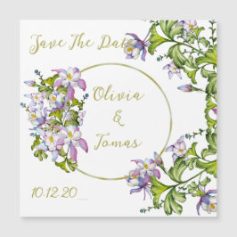 Eleganter Strauß von Aquarellsäulen Magneteinladung