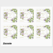 Eleganter Strauß von Aquarellsäulen Quadratischer Aufkleber (Blatt)