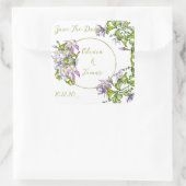 Eleganter Strauß von Aquarellsäulen Quadratischer Aufkleber (Tasche)