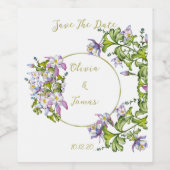 Eleganter Strauß von Aquarellsäulen Weinetikett (Einzelnes Label)