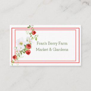 Eleganter Strawberry Vine mit Blume Business Card Visitenkarte
