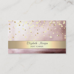 Eleganter Streifen Konfetti Roségold Visitenkarte