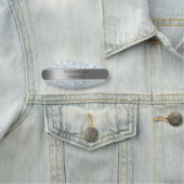 Eleganter Streifen, Perlen, Silberer Glitzer Bokeh Namensschild (Beispiel)