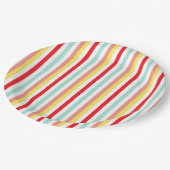 Eleganter Streifen Retro Vintag Moderne Pappteller (Schrägansicht)