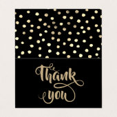 Eleganter Streifen schwarz, Punkte Danke Karte (Außenseite Aufgefaltet)
