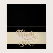 Eleganter Streifen schwarz, Streifen Dankeschön Ka Visitenkarten (Außenseite Aufgefaltet)