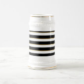Eleganter Streifen schwarz-weiß Bierglas (Mittel)