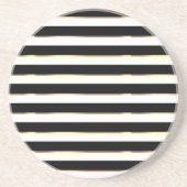 Eleganter Streifen schwarz-weiß Getränkeuntersetzer (Vorne)