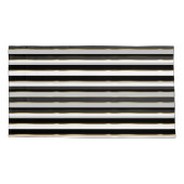 Eleganter Streifen schwarz-weiß Kissenbezug (Rückseite-Links)