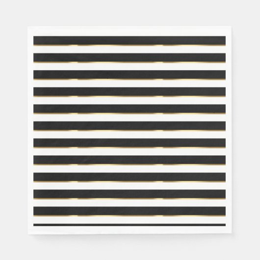 Eleganter Streifen schwarz-weiß Serviette (Vorderseite)