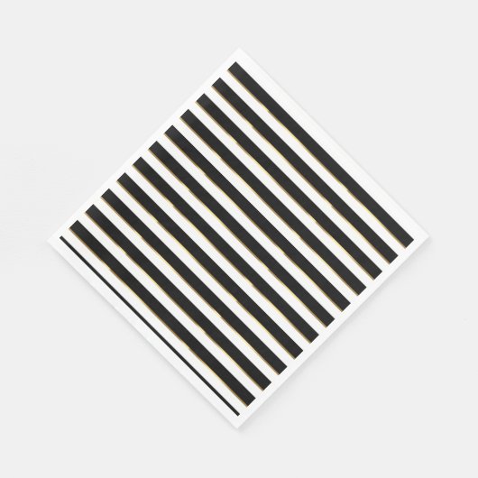 Eleganter Streifen schwarz-weiß Serviette (Ecke)