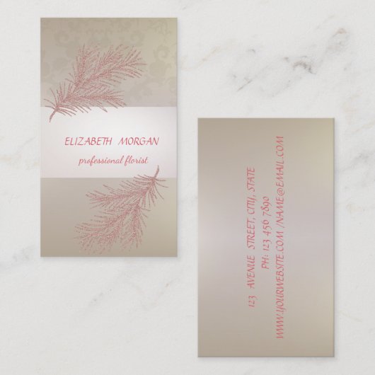 Eleganter Streifen, Spitze, Zweigstelle Glitzer Visitenkarte (Vorne/Hinten)